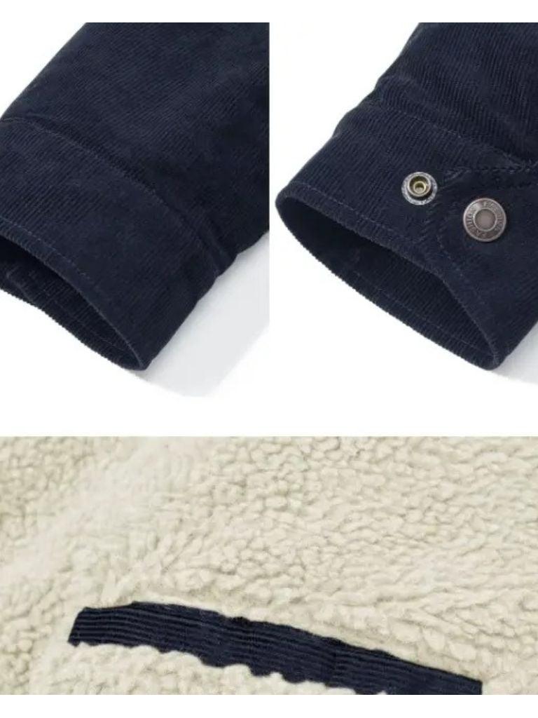 Gustav | Grüne Cordjacke mit Teddyfutter