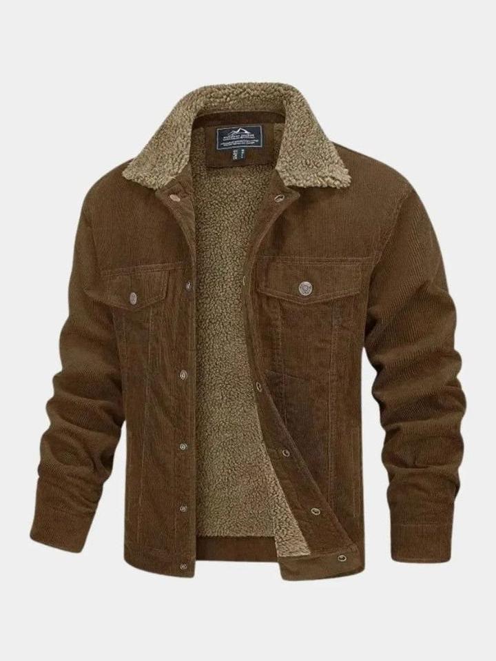 Gustav | Grüne Cordjacke mit Teddyfutter