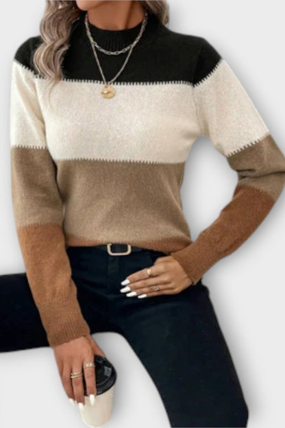 Violet | Grauer Colorblock-Pullover