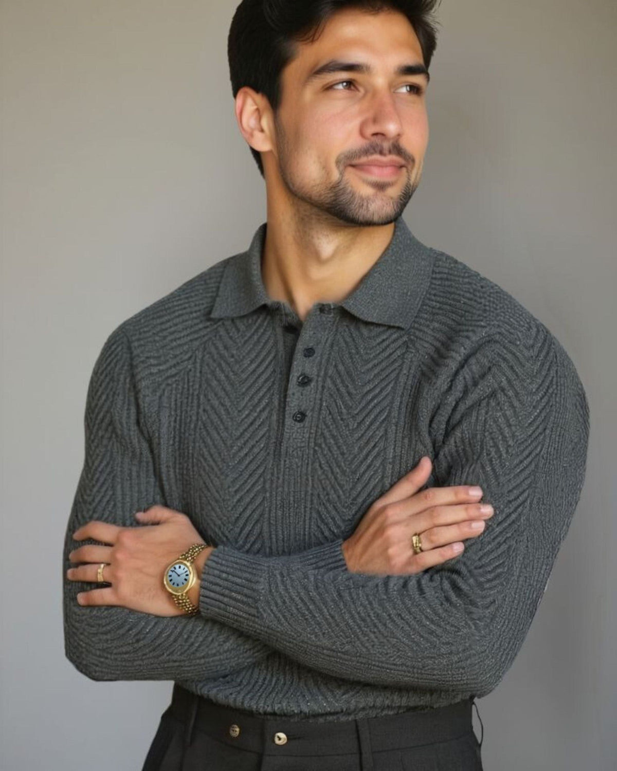 Gunnar | Cremefarbener Strickpullover mit V-Ausschnitt