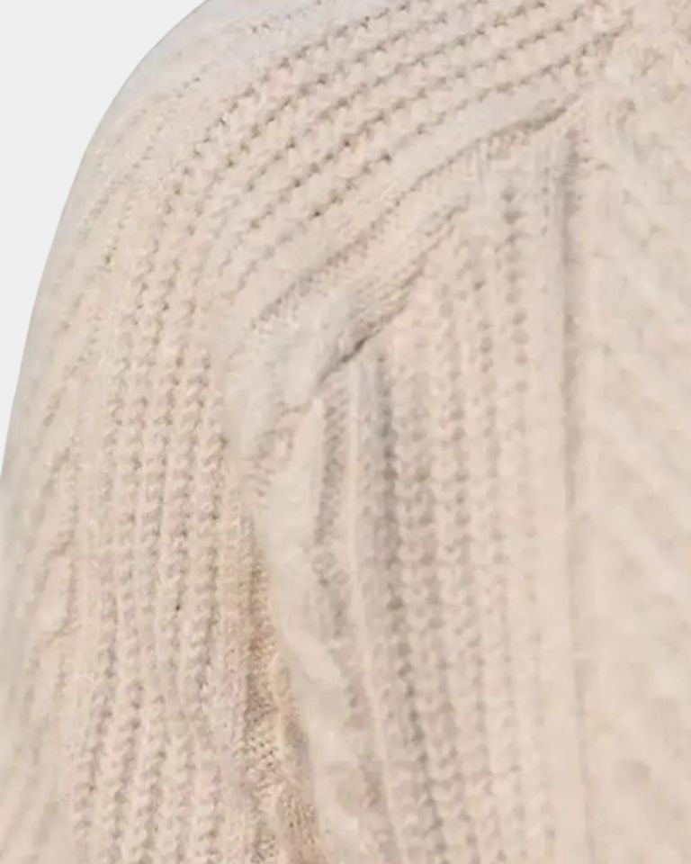 Gunnar | Cremefarbener Strickpullover mit V-Ausschnitt