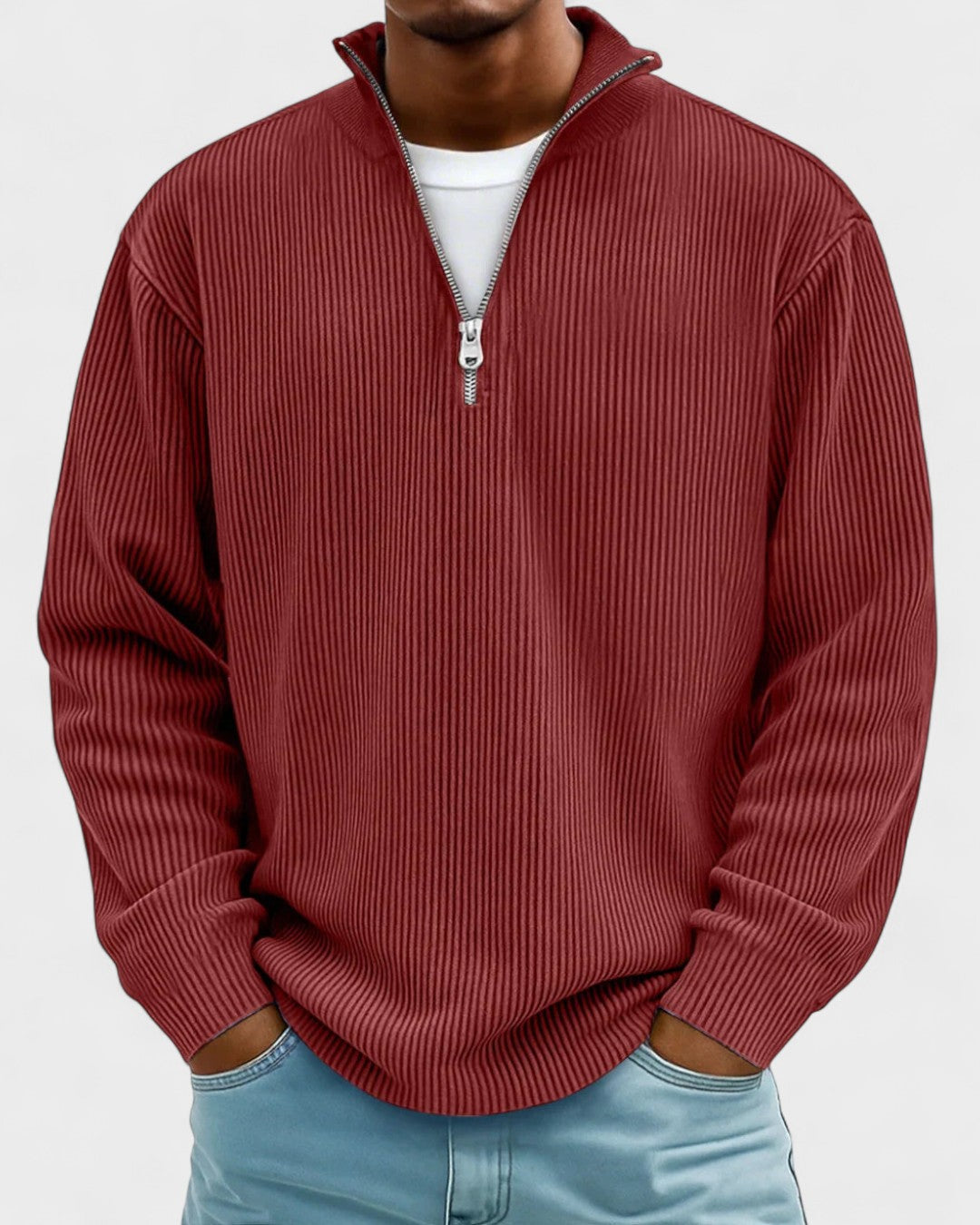 Gunnar | Bordeauxroter Troyer-Pullover