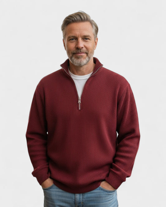 Gunnar | Bordeauxroter Troyer-Pullover