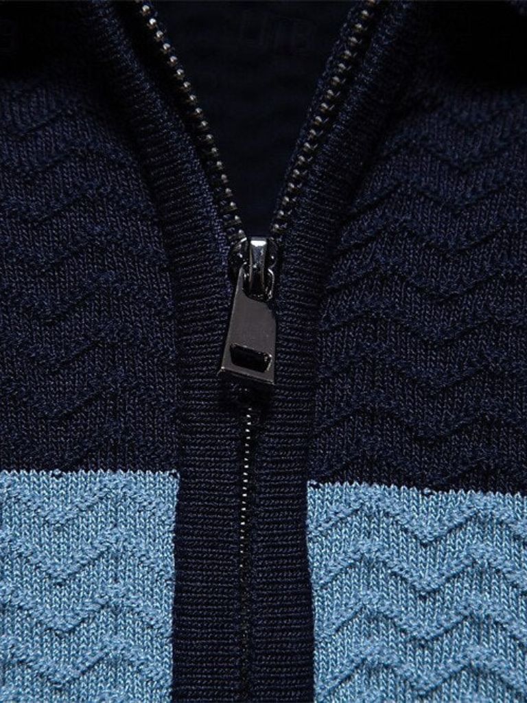 Günter | Colorblock-Poloshirt mit Reißverschluss