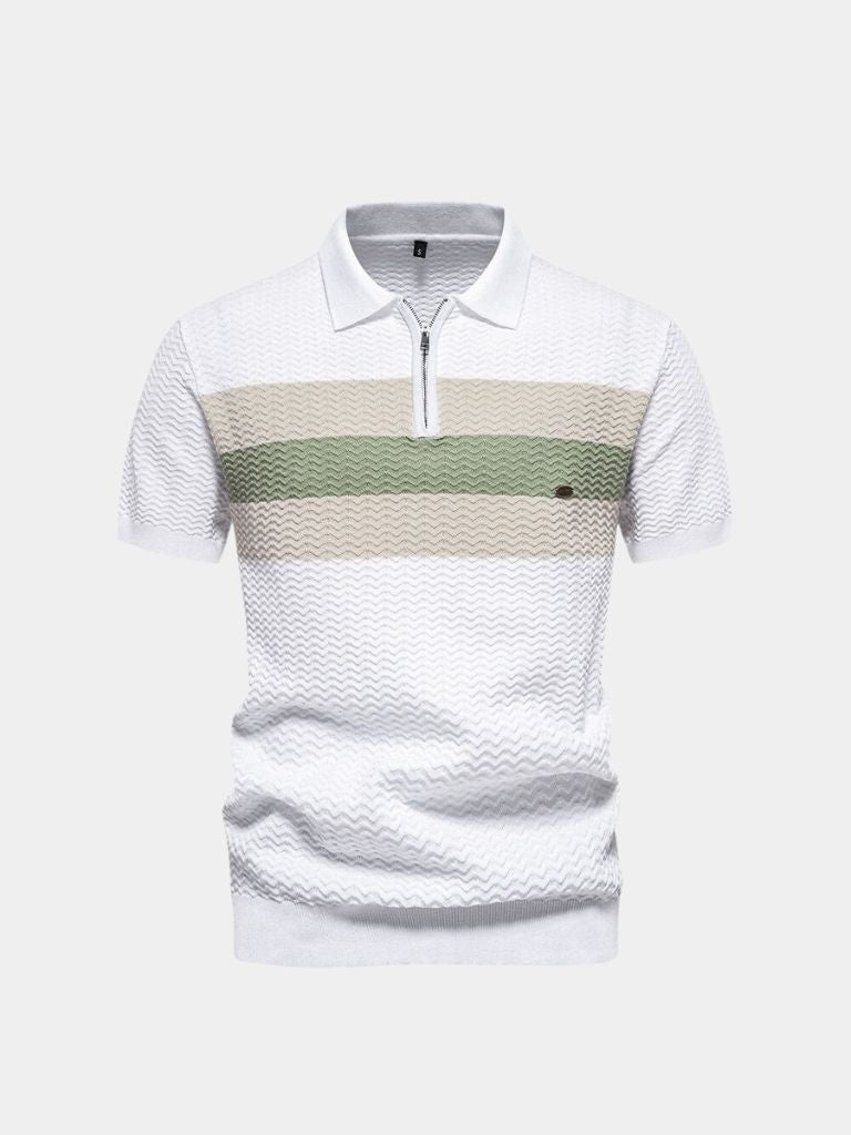 Günter | Colorblock-Poloshirt mit Reißverschluss