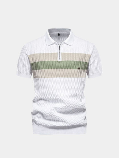 Günter | Colorblock-Poloshirt mit Reißverschluss