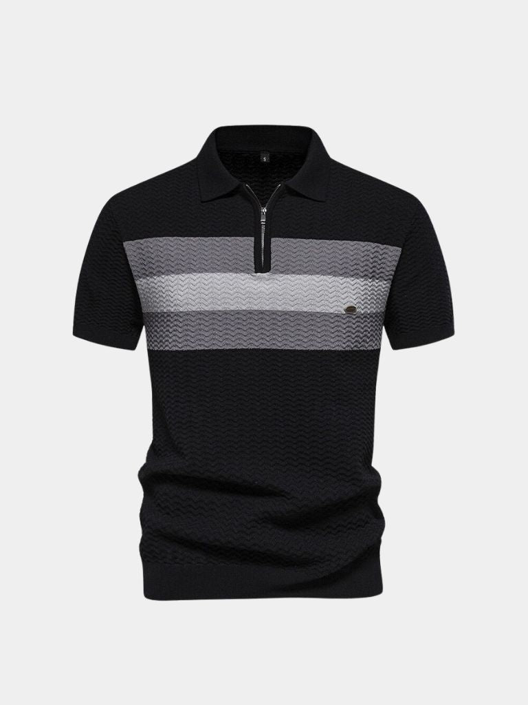 Günter | Colorblock-Poloshirt mit Reißverschluss