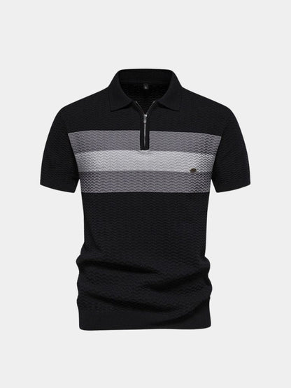 Günter | Colorblock-Poloshirt mit Reißverschluss