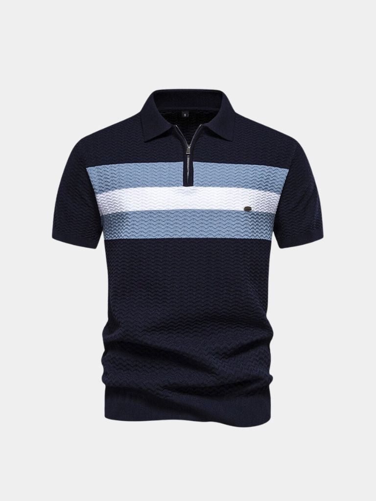 Günter | Colorblock-Poloshirt mit Reißverschluss