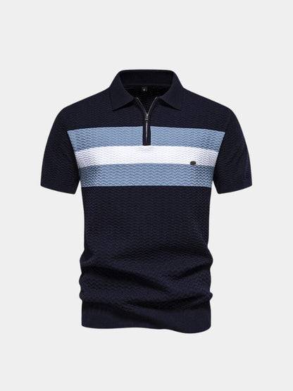 Günter | Colorblock-Poloshirt mit Reißverschluss