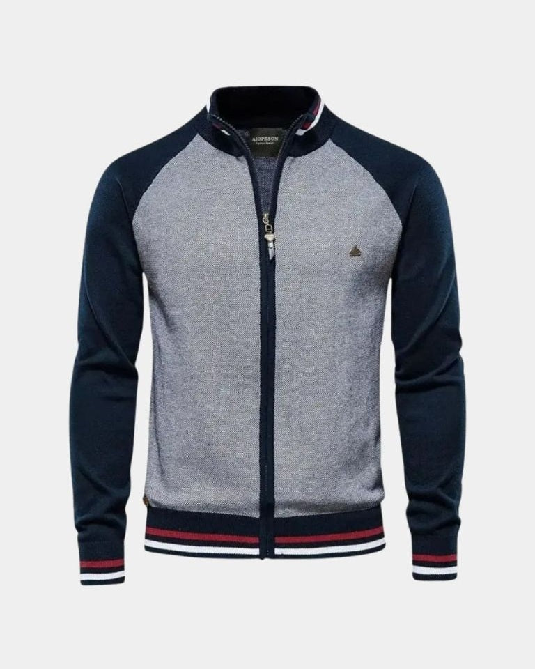 Günter | Graue Strickjacke mit Reißverschluss