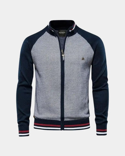 Günter | Graue Strickjacke mit Reißverschluss