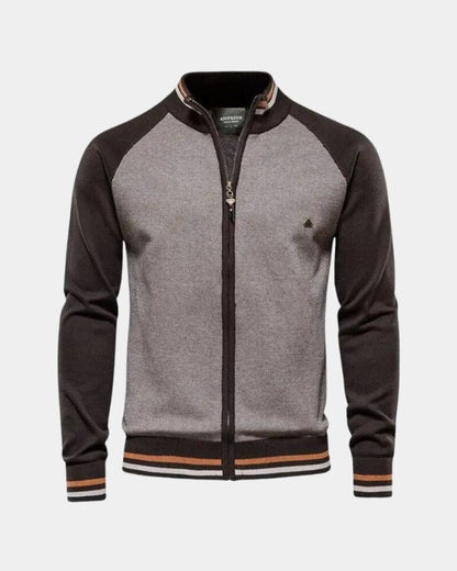 Günter | Graue Strickjacke mit Reißverschluss