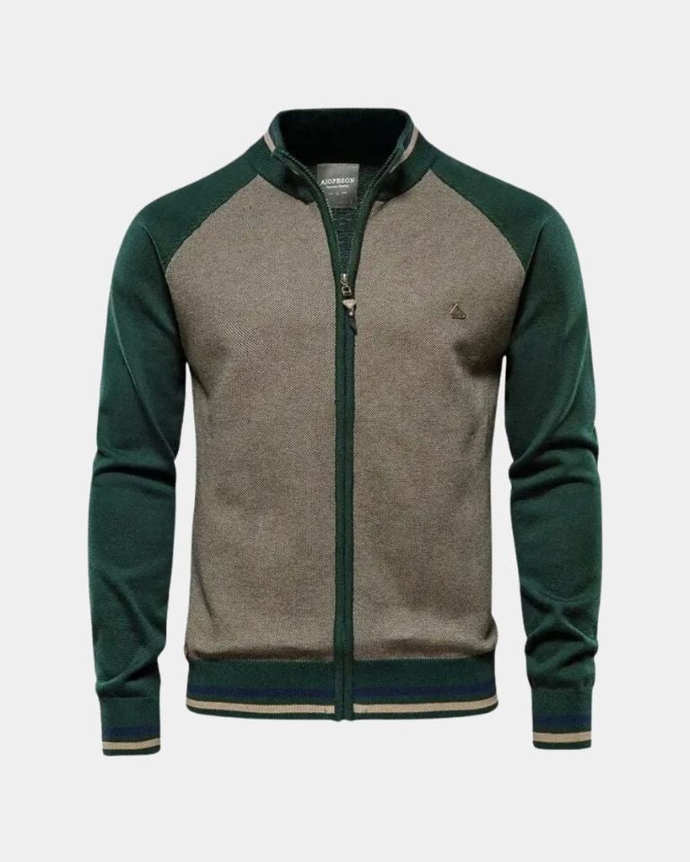 Günter | Graue Strickjacke mit Reißverschluss