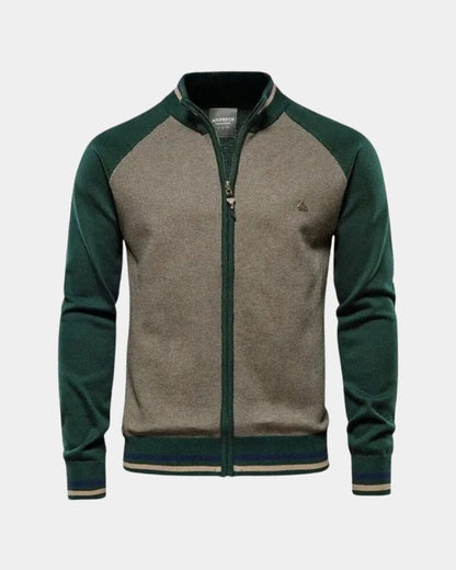 Günter | Graue Strickjacke mit Reißverschluss
