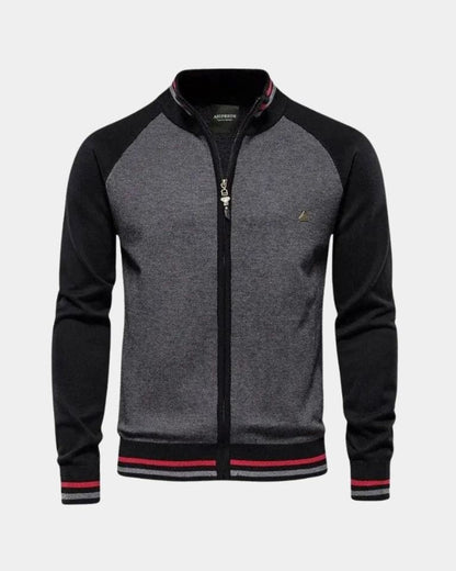 Günter | Graue Strickjacke mit Reißverschluss