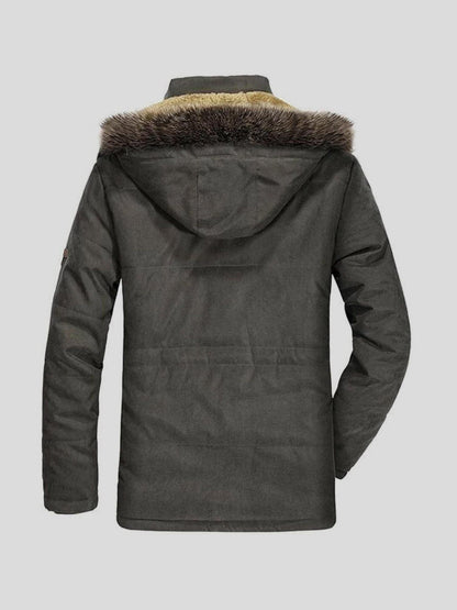 Günter | Grauer Winterparka mit Fellbesatz