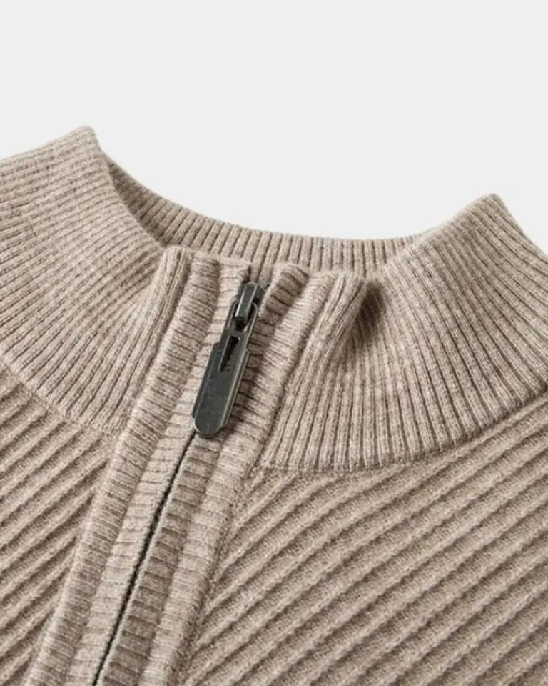 Wendelin | Taupefarbener Troyer-Pullover