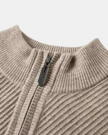 Wendelin | Taupefarbener Troyer-Pullover