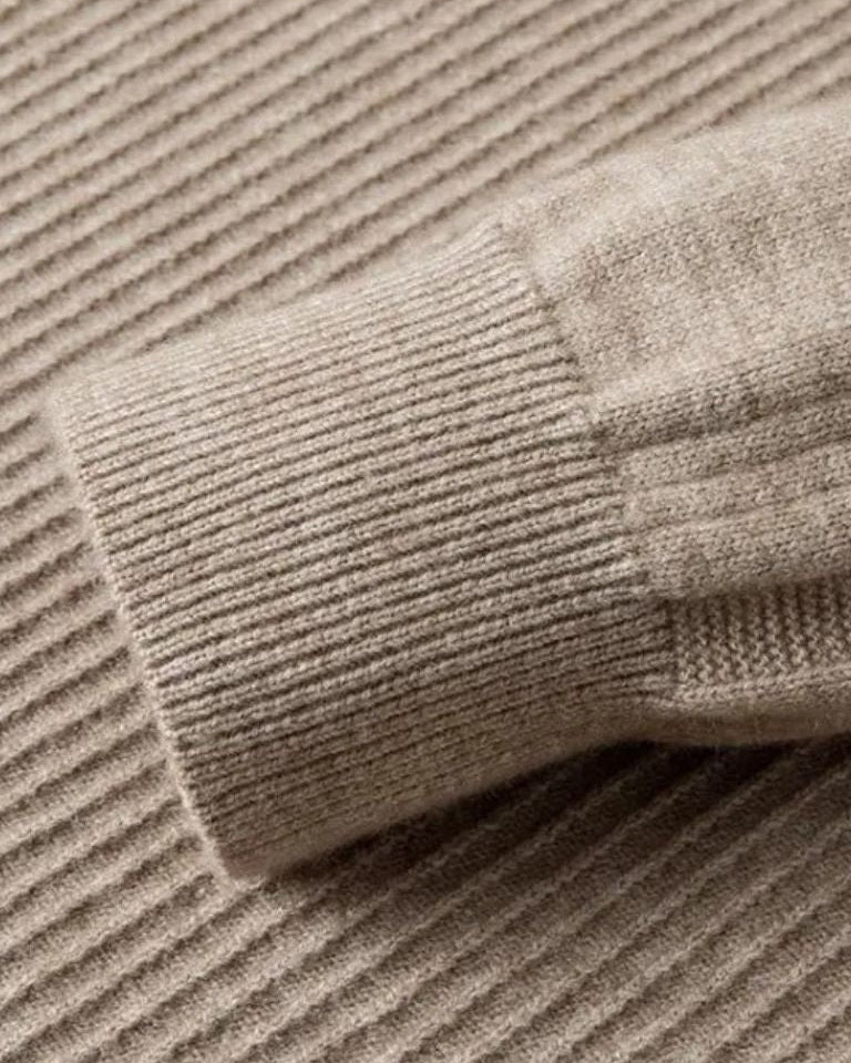 Wendelin | Taupefarbener Troyer-Pullover