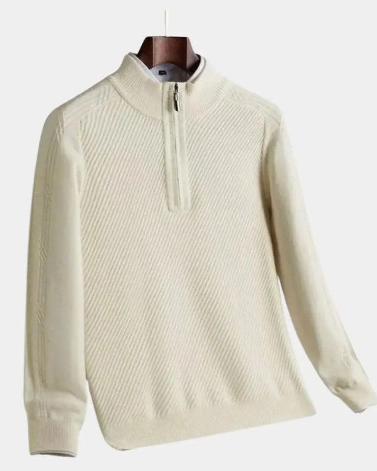 Wendelin | Taupefarbener Troyer-Pullover