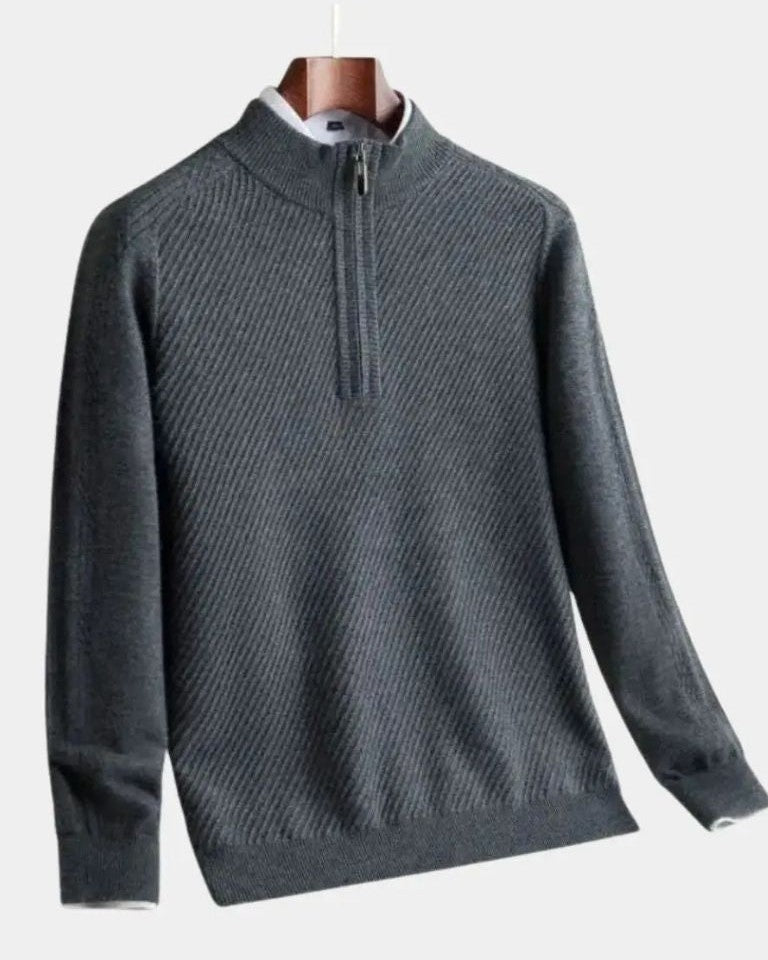 Wendelin | Taupefarbener Troyer-Pullover