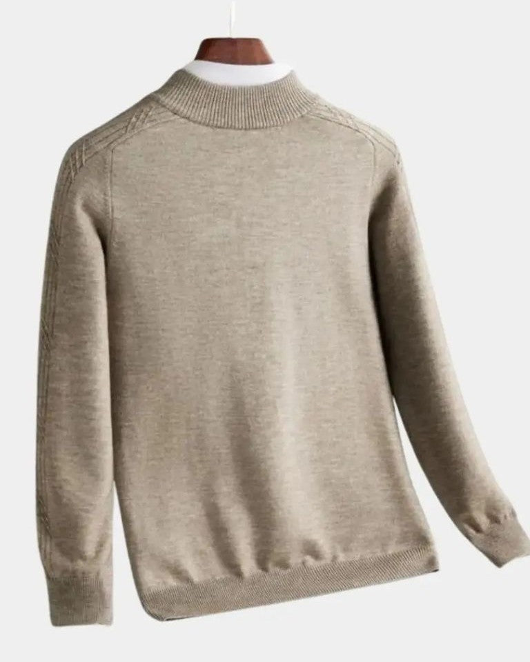 Wendelin | Taupefarbener Troyer-Pullover