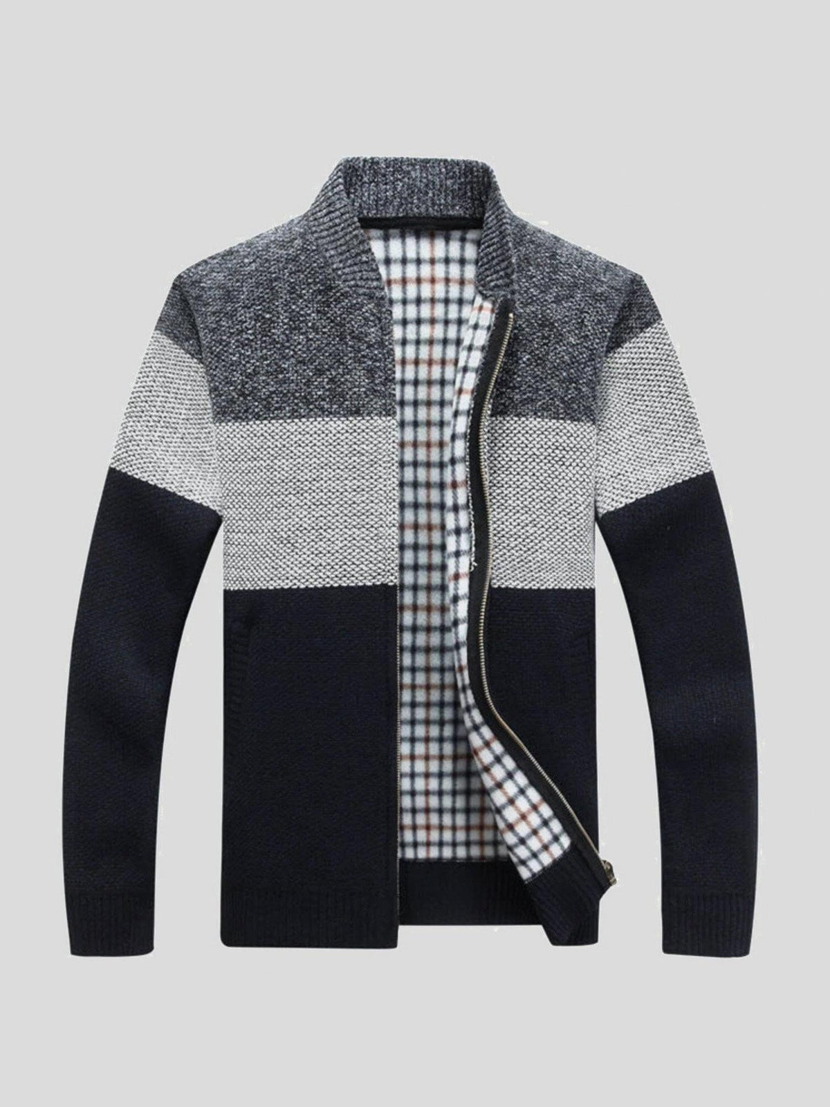 Hartwig | Mehrfarbige Strickjacke mit Reißverschluss