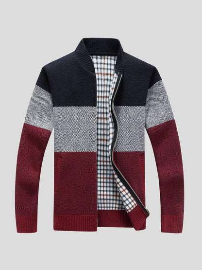 Hartwig | Mehrfarbige Strickjacke mit Reißverschluss