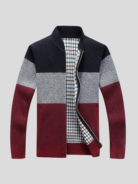 Hartwig | Mehrfarbige Strickjacke mit Reißverschluss