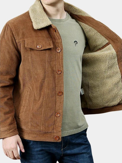 Horst | Braune Cordjacke mit Teddyfutter