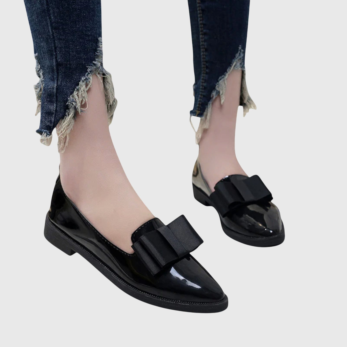 Viola | Bordeauxroter Lack-Loafer mit Schleife