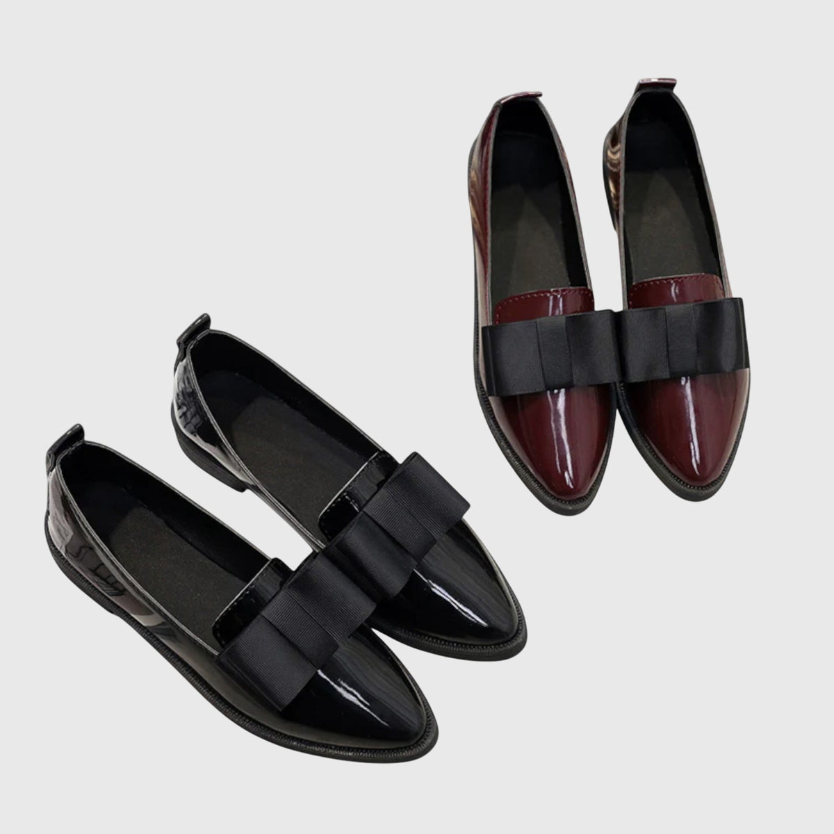 Viola | Bordeauxroter Lack-Loafer mit Schleife
