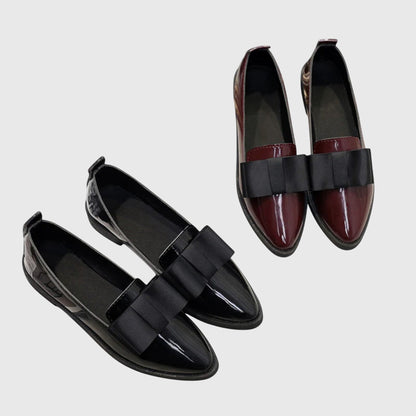 Viola | Bordeauxroter Lack-Loafer mit Schleife