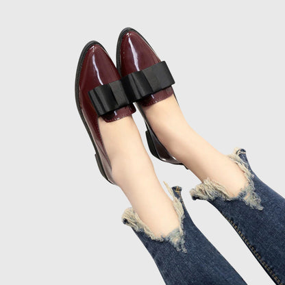 Viola | Bordeauxroter Lack-Loafer mit Schleife