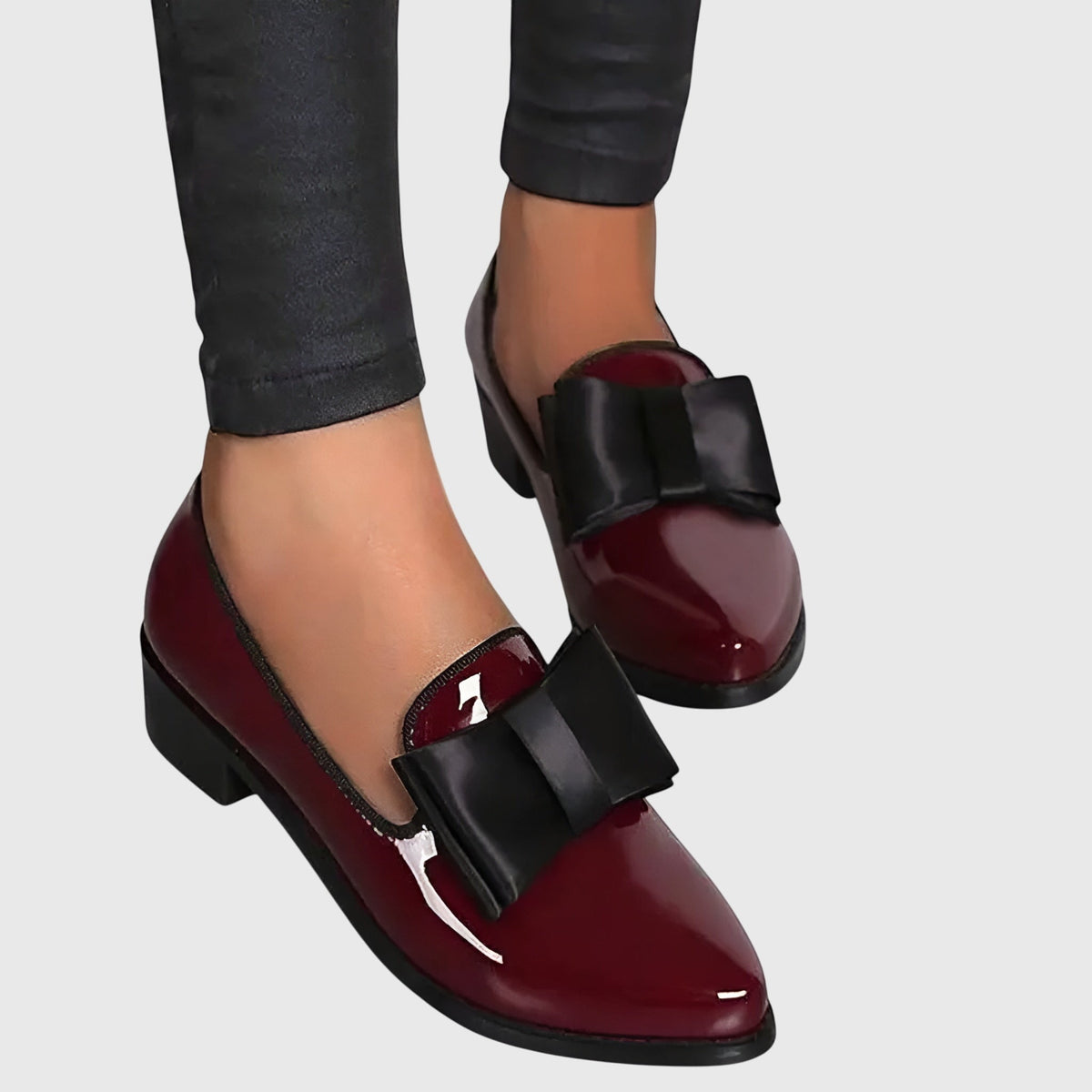 Viola | Bordeauxroter Lack-Loafer mit Schleife