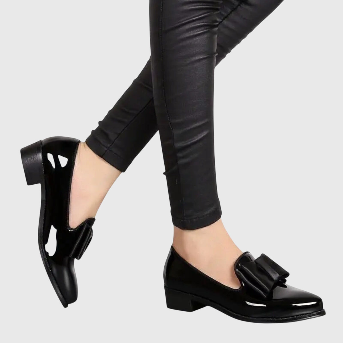 Viola | Bordeauxroter Lack-Loafer mit Schleife