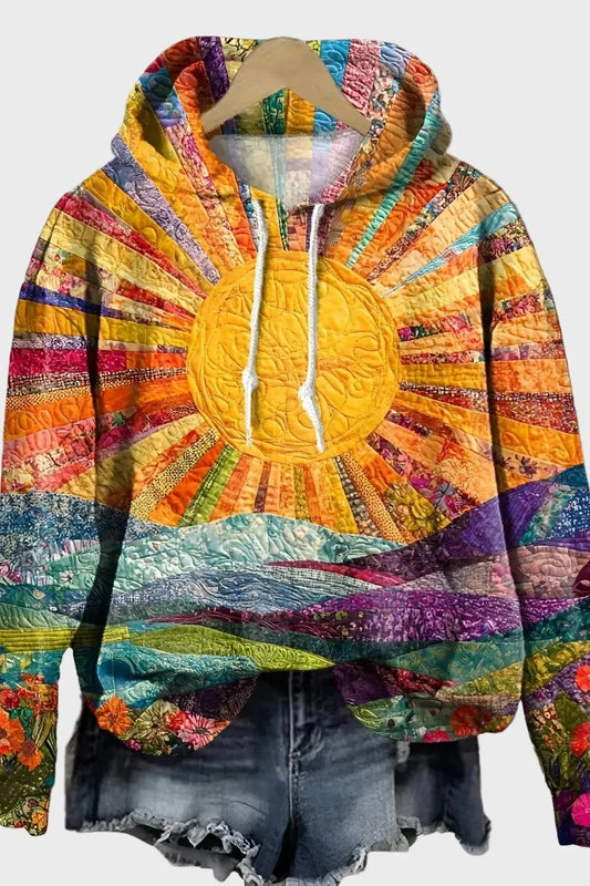 Viola | Bunter Pullover mit Sonnenmotiv