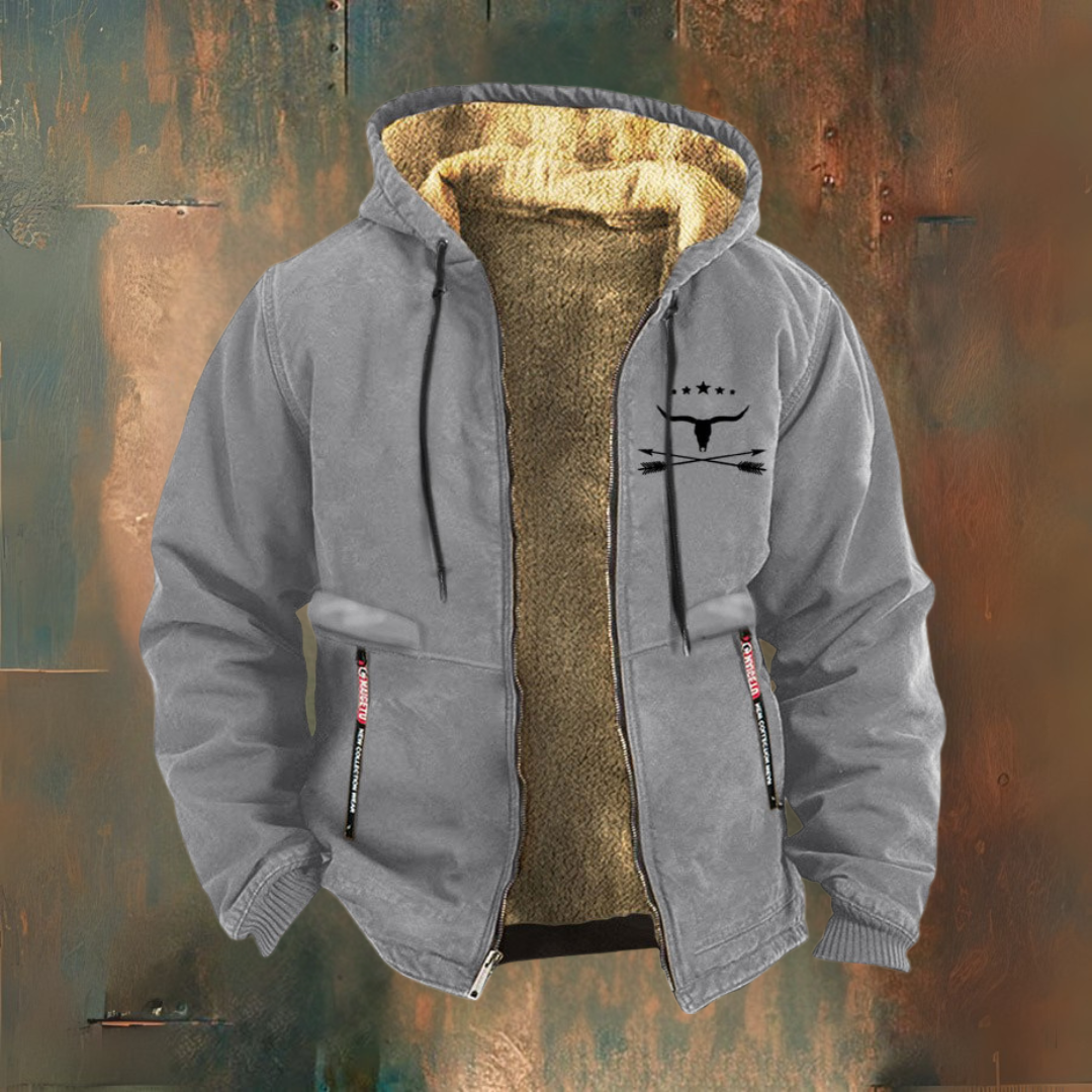 Hendrik | Schwarze Kapuzenjacke mit Teddyfutter