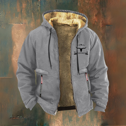 Hendrik | Schwarze Kapuzenjacke mit Teddyfutter