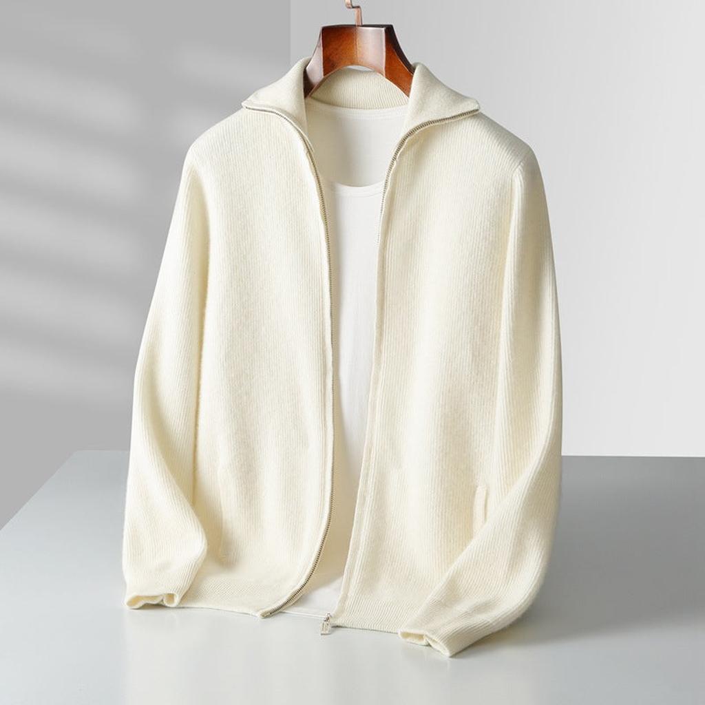 Marga-Luise | Cardigan in Kaschmir-Optik mit durchgehendem Reißverschluss
