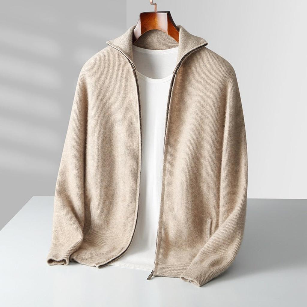 Marga-Luise | Cardigan in Kaschmir-Optik mit durchgehendem Reißverschluss