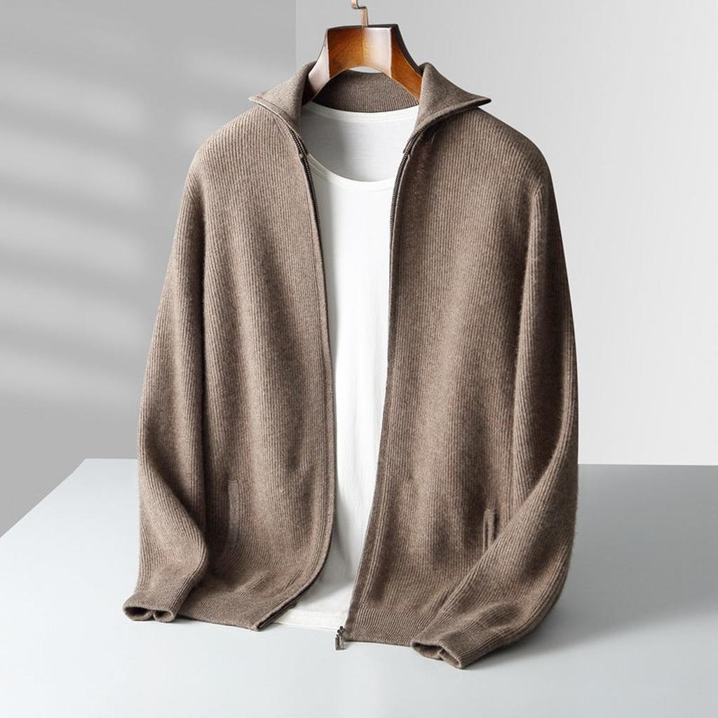 Marga-Luise | Cardigan in Kaschmir-Optik mit durchgehendem Reißverschluss