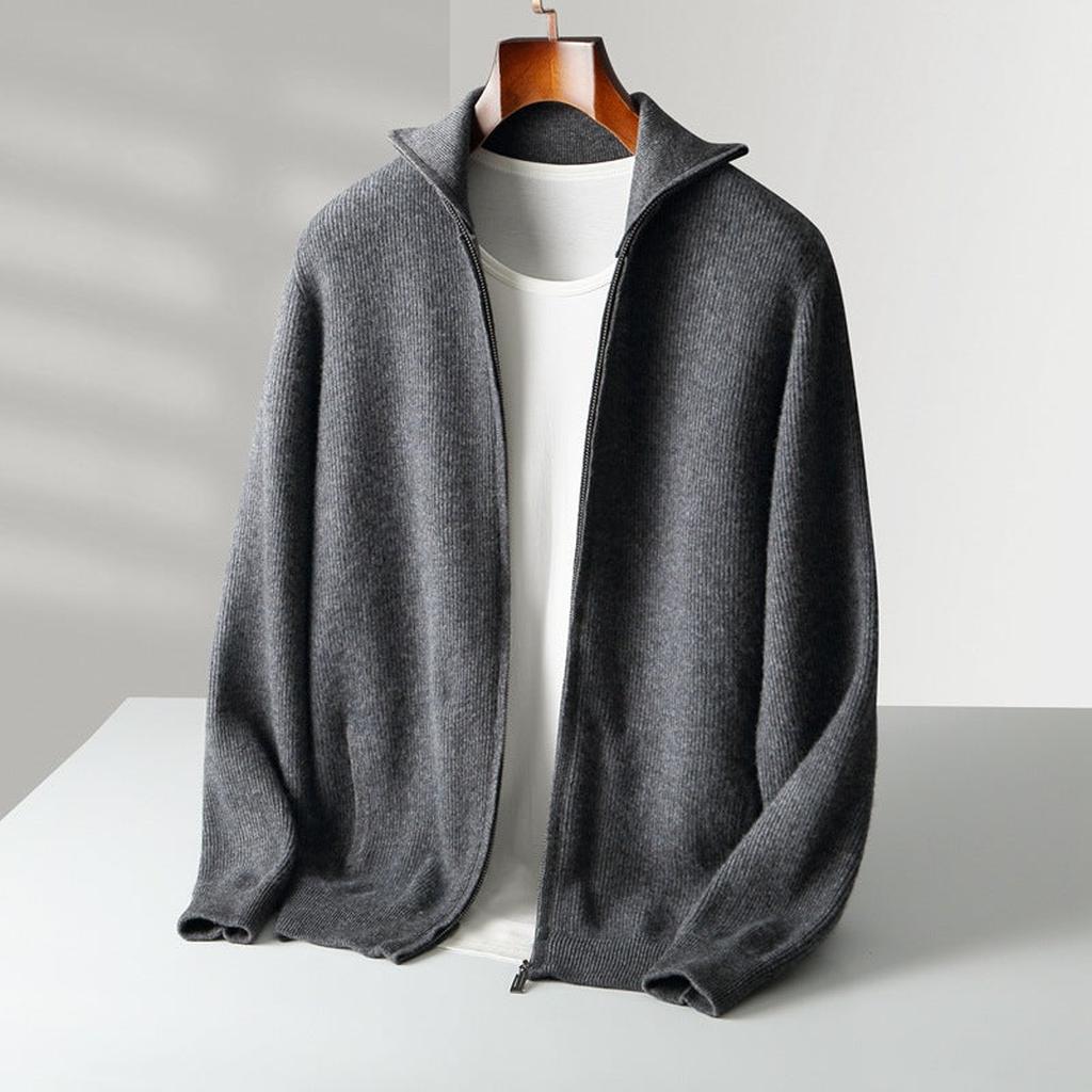 Marga-Luise | Cardigan in Kaschmir-Optik mit durchgehendem Reißverschluss