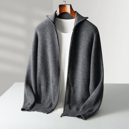 Marga-Luise | Cardigan in Kaschmir-Optik mit durchgehendem Reißverschluss