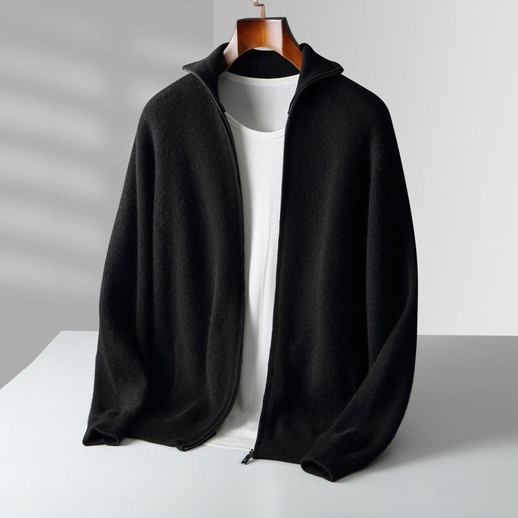 Marga-Luise | Cardigan in Kaschmir-Optik mit durchgehendem Reißverschluss