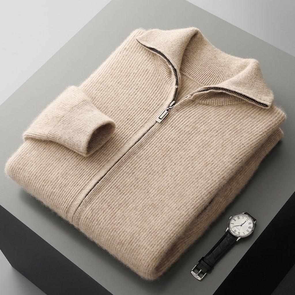 Marga-Luise | Cardigan in Kaschmir-Optik mit durchgehendem Reißverschluss