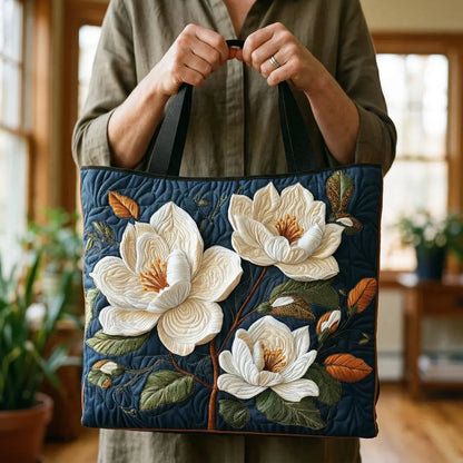 Felicitas | Gesteppte Tragetasche mit Motiv Zarte Magnolie