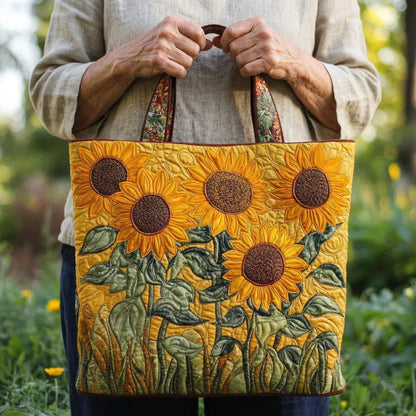 Elisa | Gesteppte Tragetasche mit Motiv Sonnenblumen