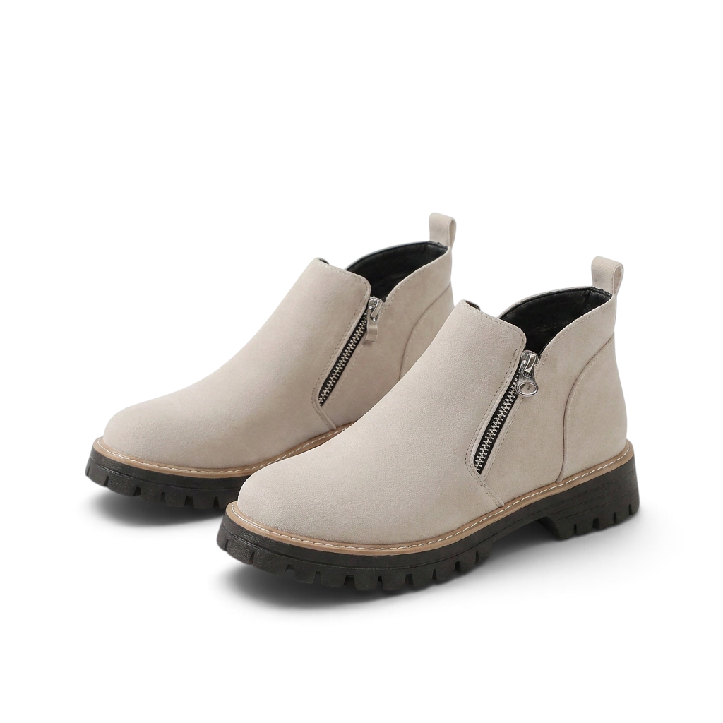 Frida | Schwarzer Stiefeletten-Sneaker mit Profilsohle